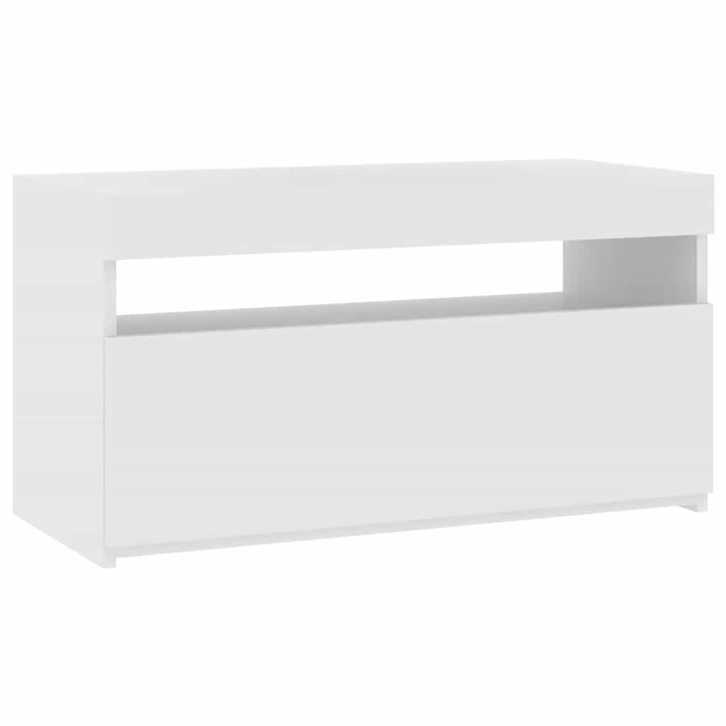 vidaXL Szafka pod TV z oświetleniem LED, biała, 75x35x40 cm