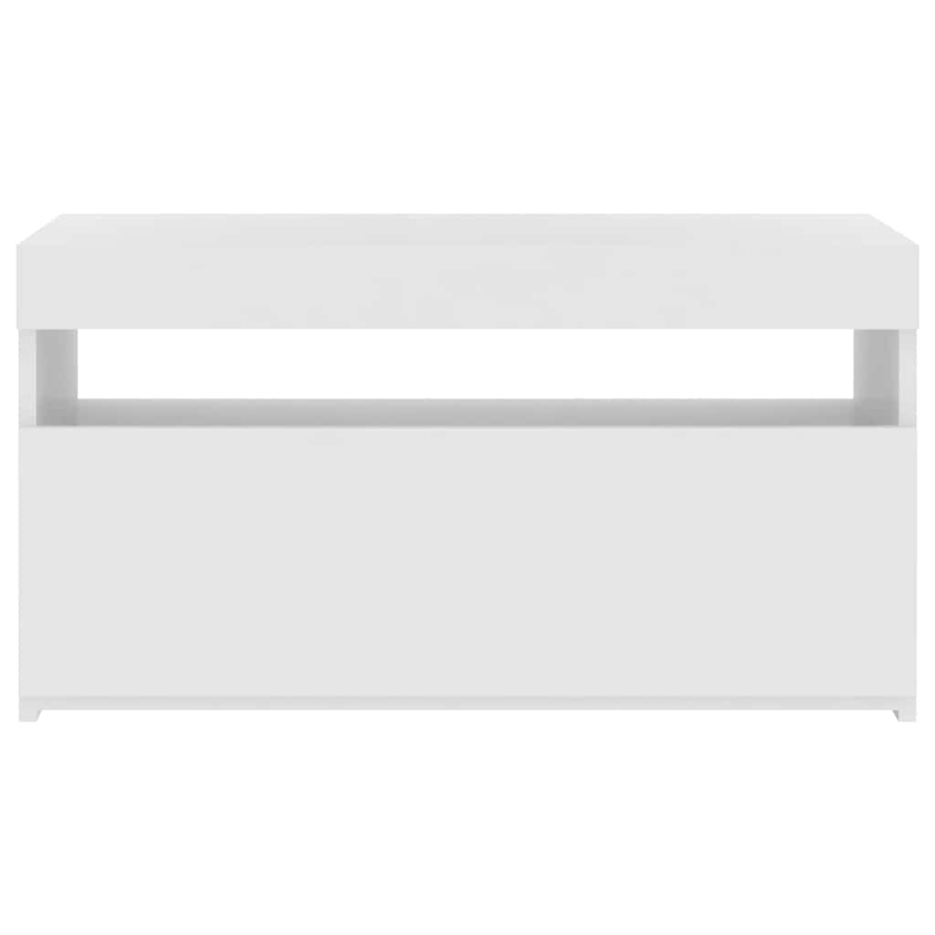 vidaXL Szafka pod TV z oświetleniem LED, biała, 75x35x40 cm