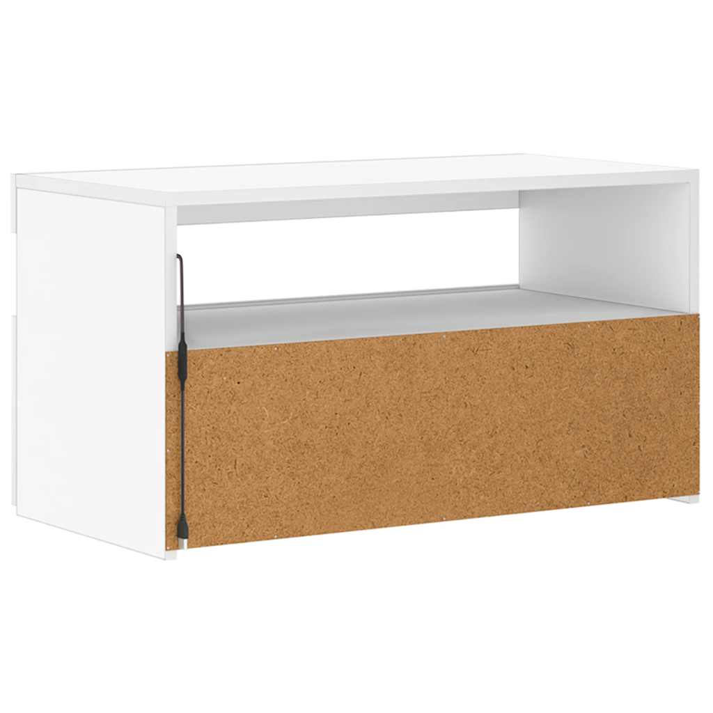 vidaXL Szafka pod TV z oświetleniem LED, biała, 75x35x40 cm