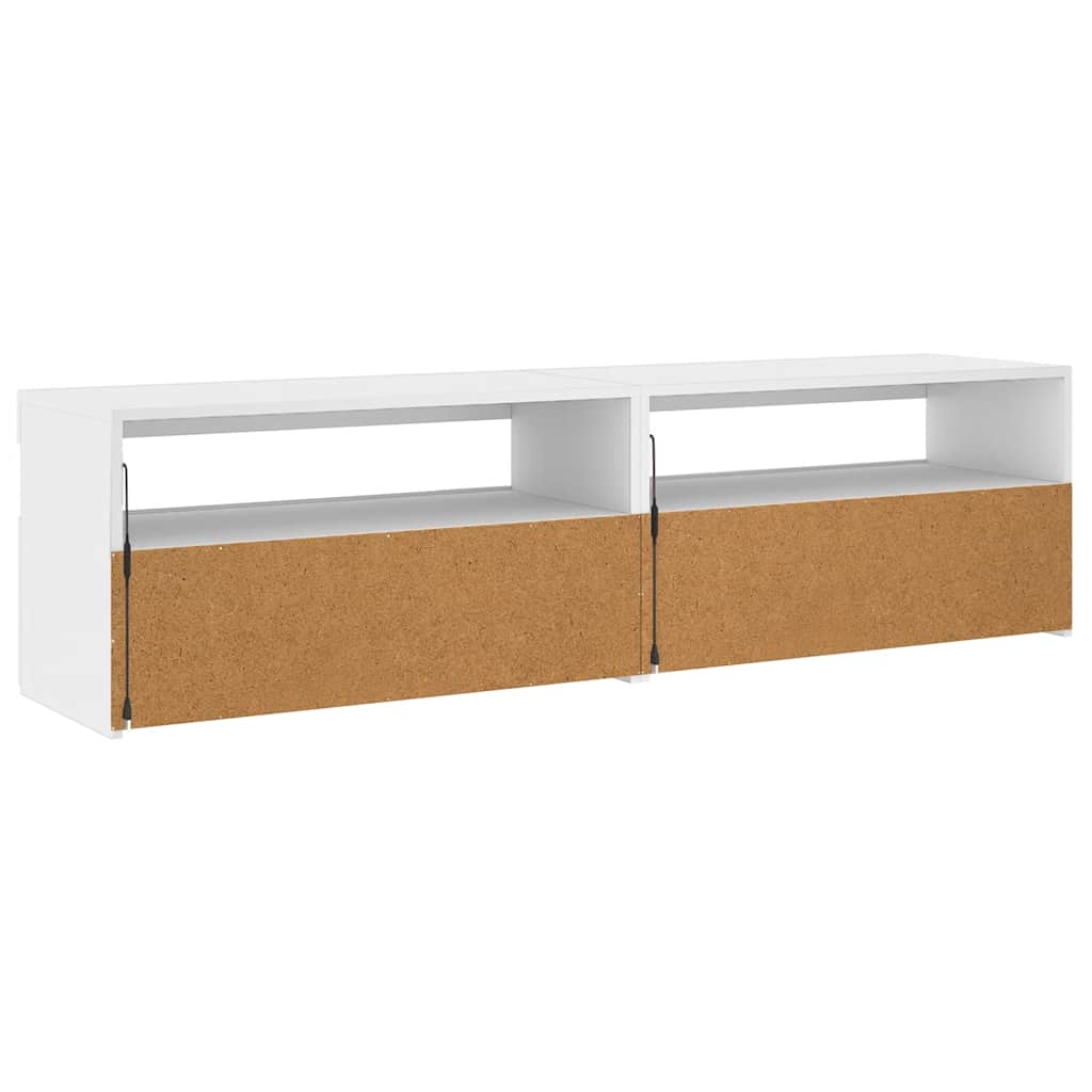 vidaXL Szafki pod TV z oświetleniem LED, 2 szt., białe, 75x35x40 cm