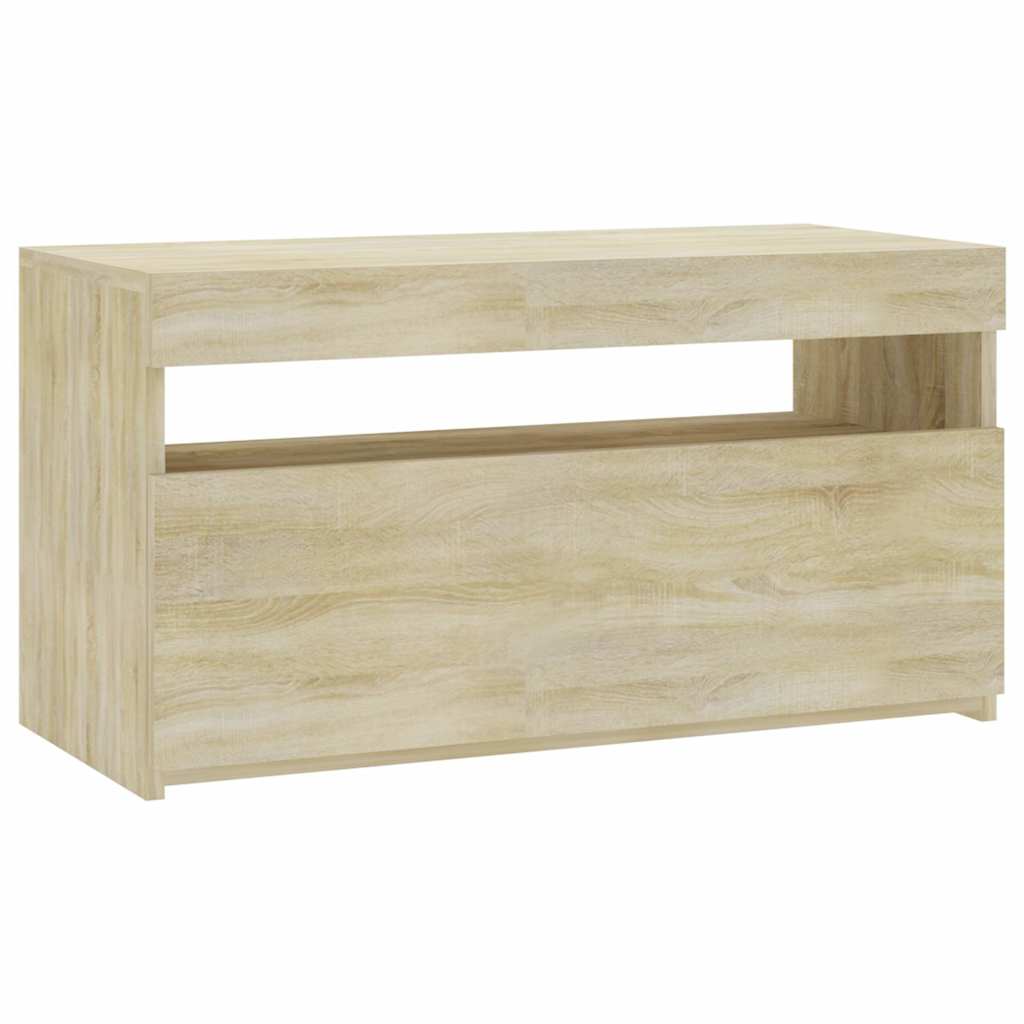 vidaXL Szafka TV z oświetleniem LED, dąb sonoma, 75x35x40 cm