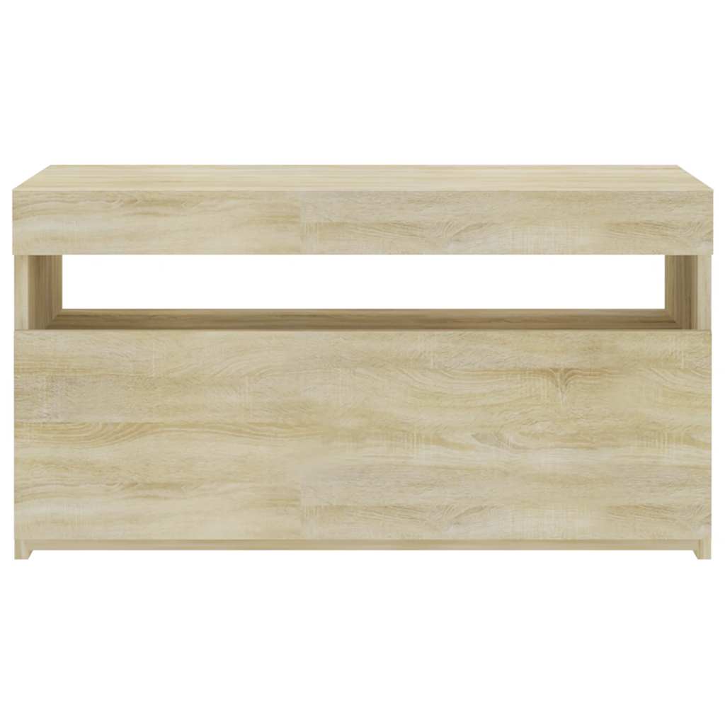 vidaXL Szafka TV z oświetleniem LED, dąb sonoma, 75x35x40 cm