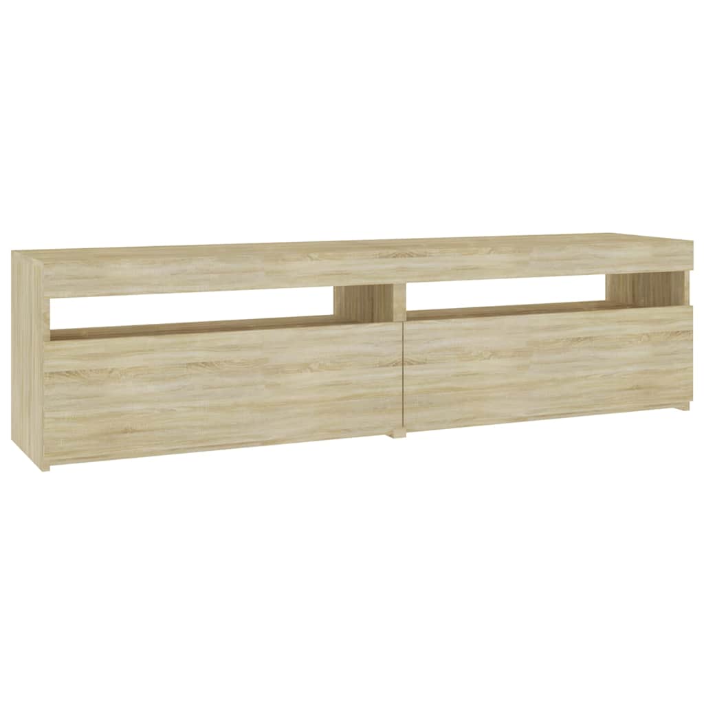 vidaXL Szafki pod TV z LED, 2 szt., dąb sonoma, 75x35x40 cm