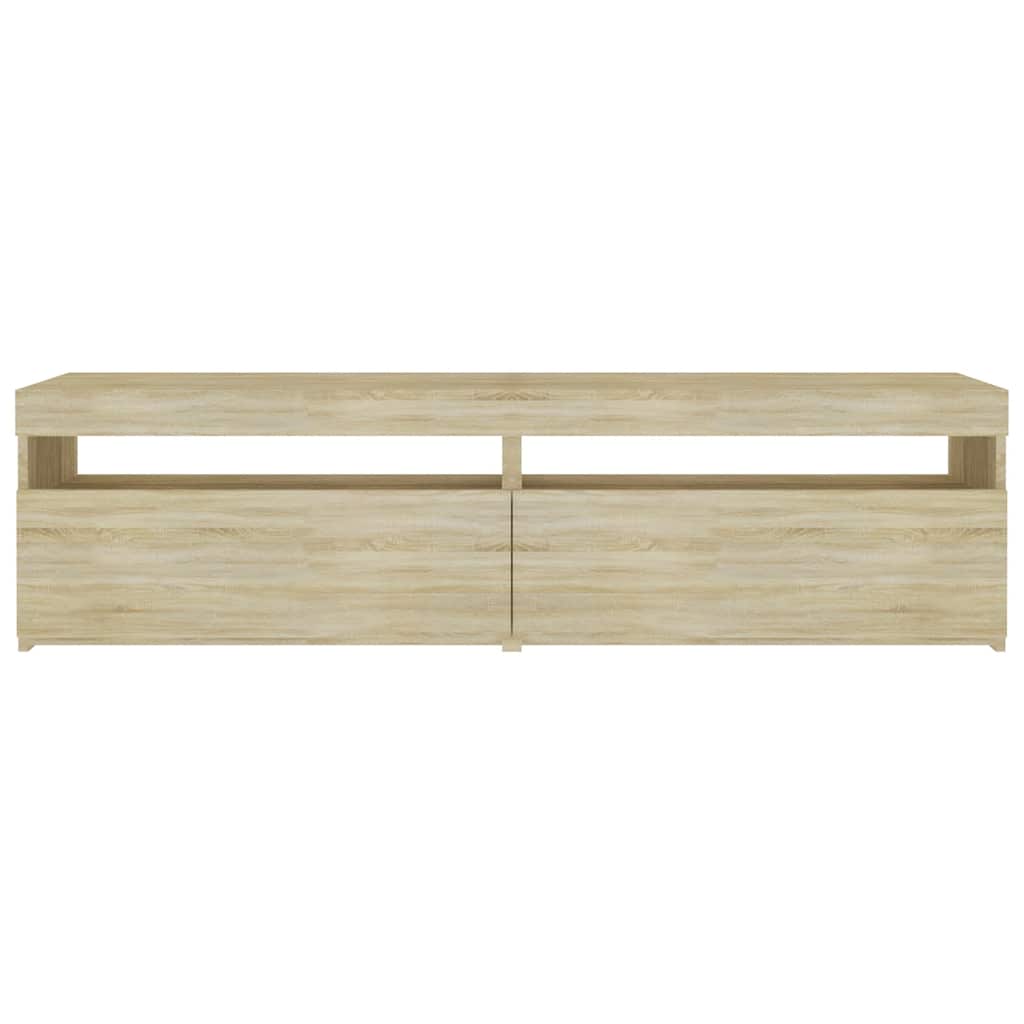 vidaXL Szafki pod TV z LED, 2 szt., dąb sonoma, 75x35x40 cm