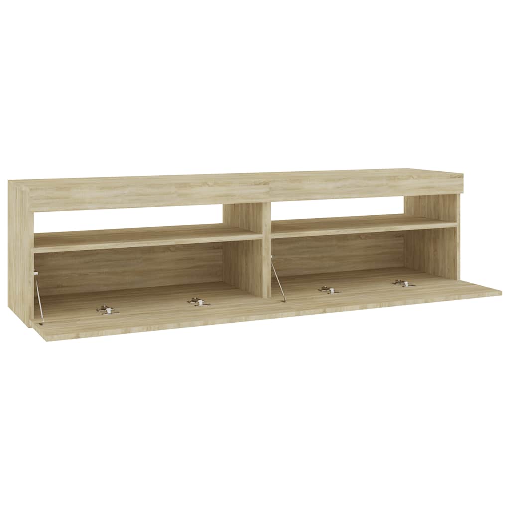 vidaXL Szafki pod TV z LED, 2 szt., dąb sonoma, 75x35x40 cm