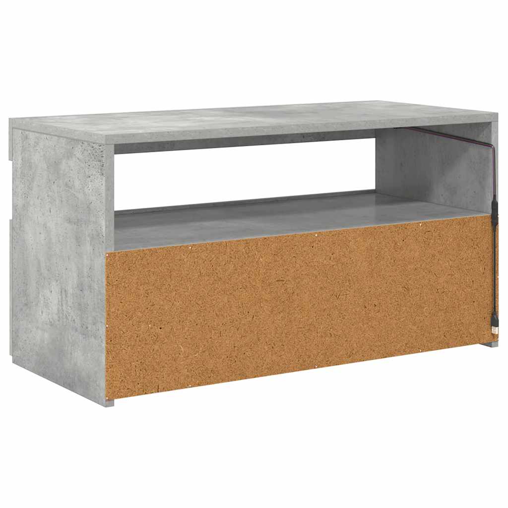 vidaXL Szafka pod TV z oświetleniem LED, szarość betonu, 75x35x40 cm