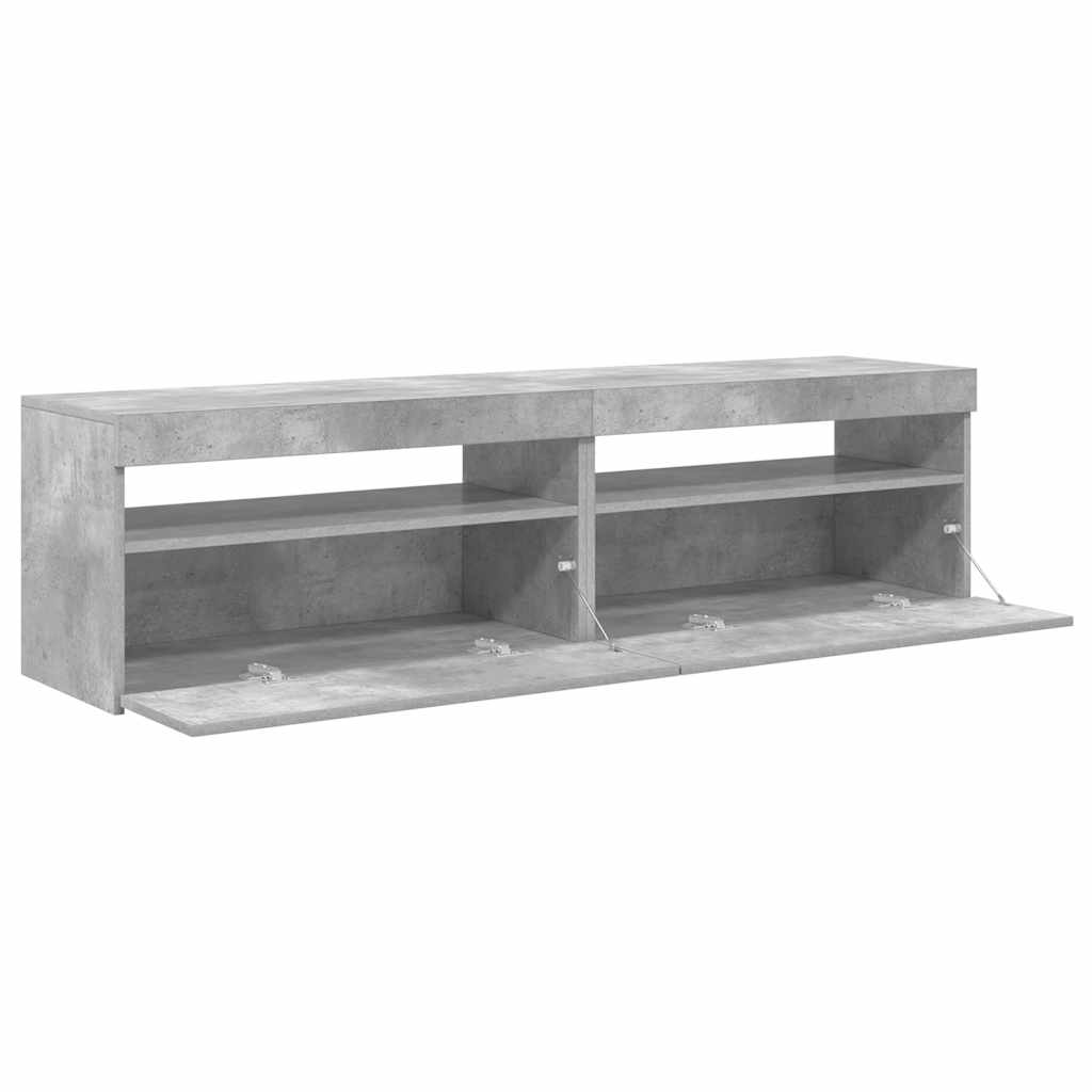 vidaXL Szafki pod TV z LED, 2 szt., szarość betonu, 75x35x40 cm