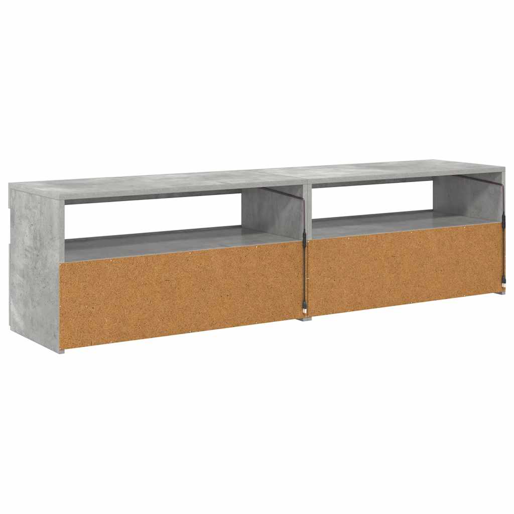 vidaXL Szafki pod TV z LED, 2 szt., szarość betonu, 75x35x40 cm