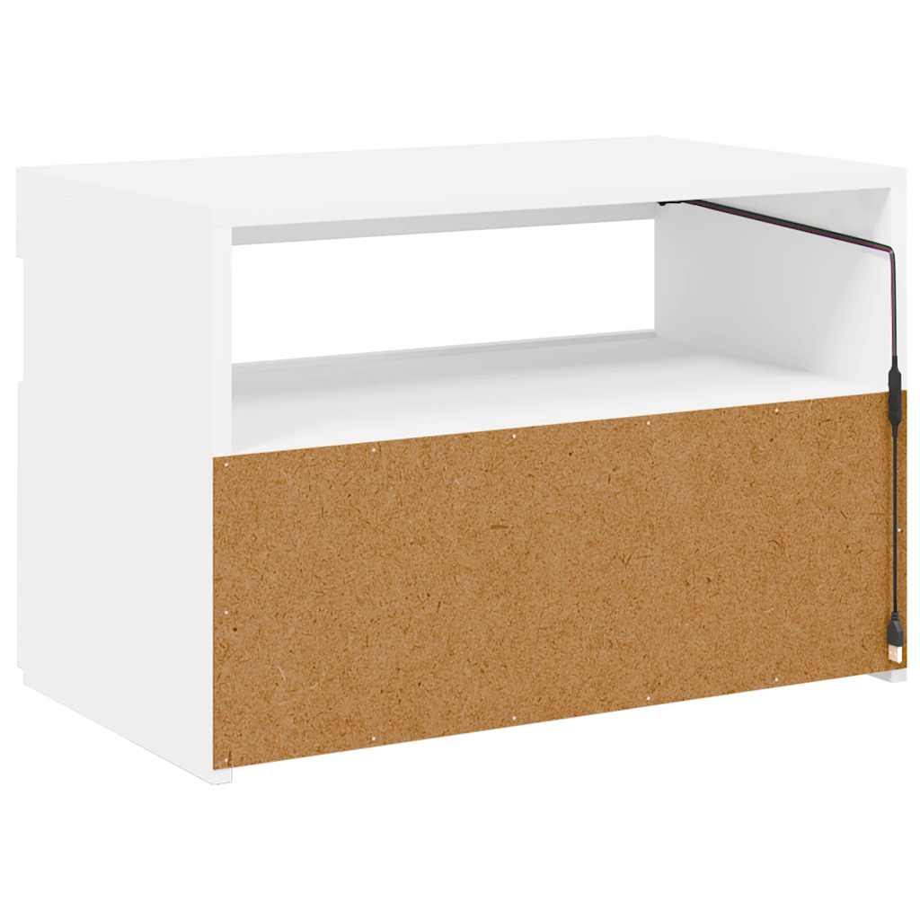 vidaXL Szafka pod TV z oświetleniem LED, biała, 60x35x40 cm