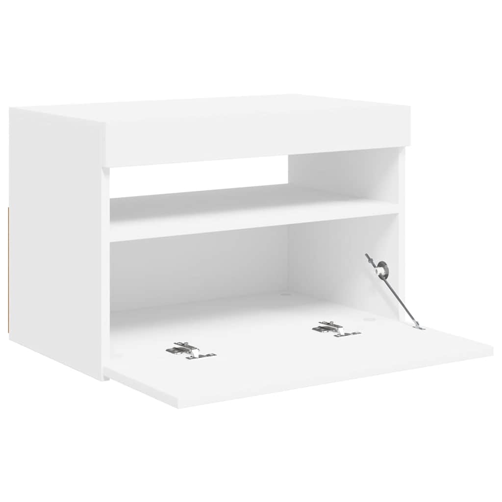 vidaXL Szafka pod TV z oświetleniem LED, biała, 60x35x40 cm
