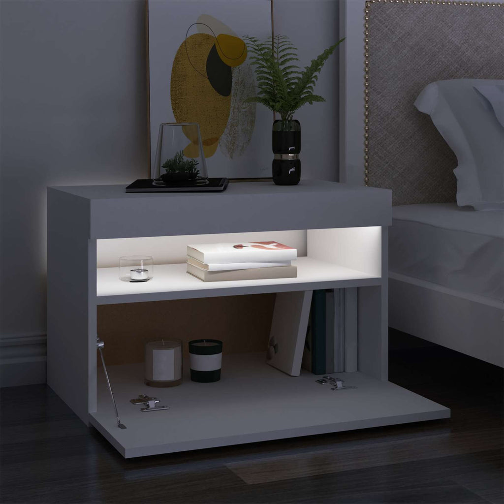 vidaXL Szafka pod TV z oświetleniem LED, biała, 60x35x40 cm