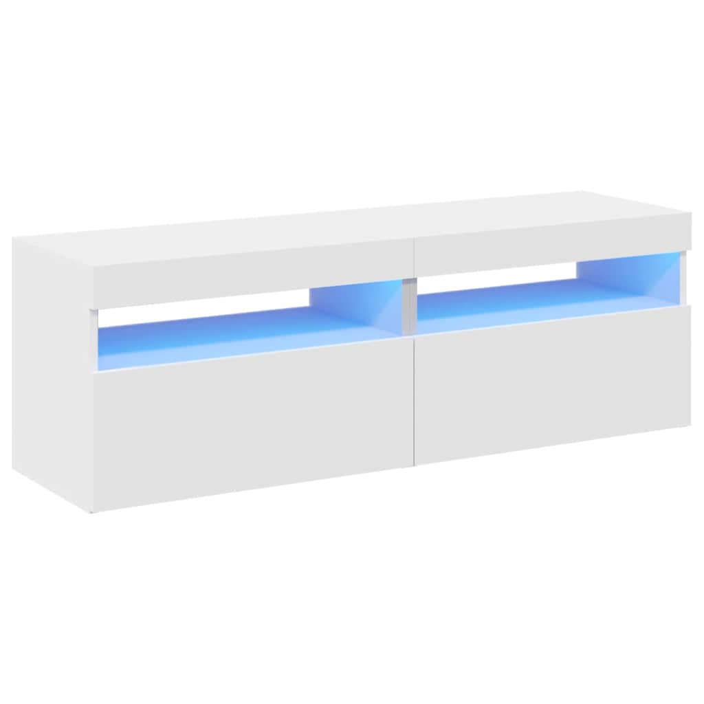 vidaXL Szafki TV z oświetleniem LED, 2 szt., białe, 60x35x40 cm