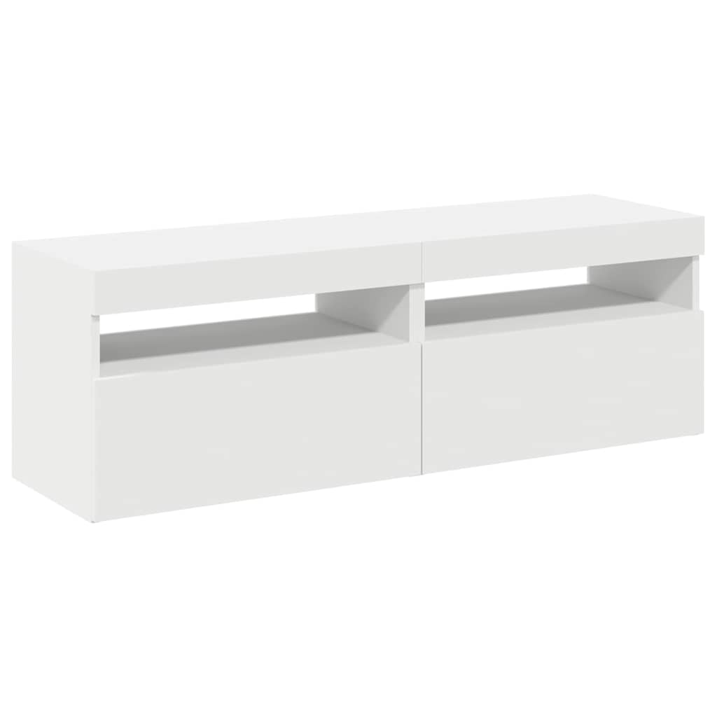 vidaXL Szafki TV z oświetleniem LED, 2 szt., białe, 60x35x40 cm