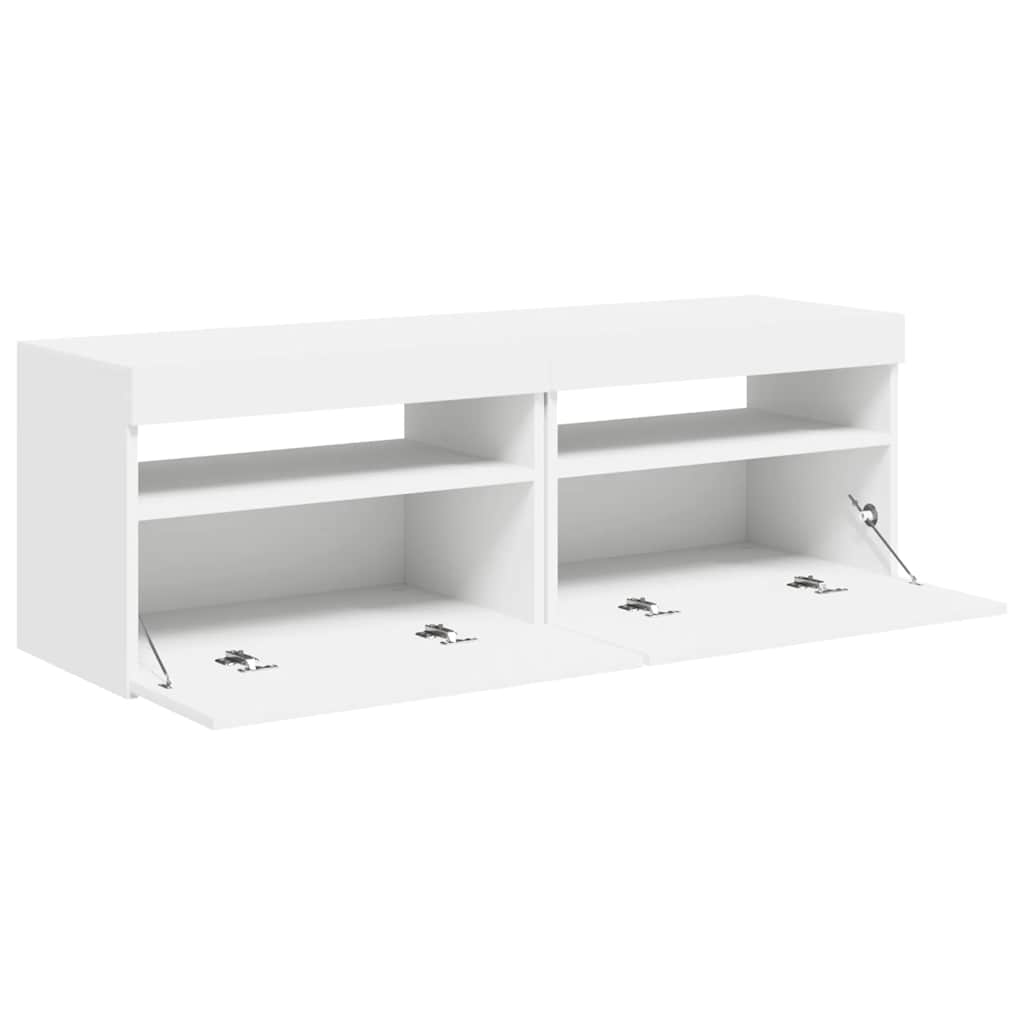 vidaXL Szafki TV z oświetleniem LED, 2 szt., białe, 60x35x40 cm