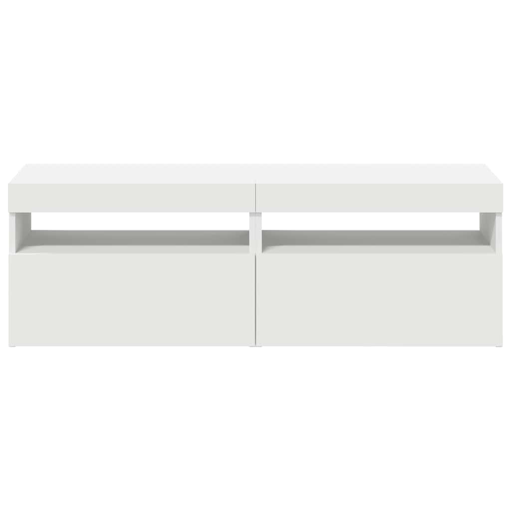 vidaXL Szafki TV z oświetleniem LED, 2 szt., białe, 60x35x40 cm