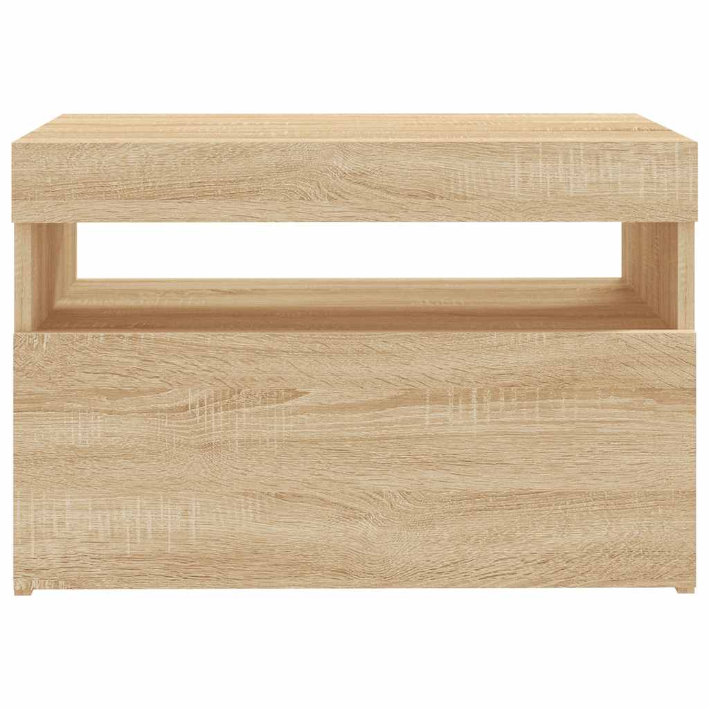vidaXL Szafka pod TV z oświetleniem LED, dąb sonoma, 60x35x40 cm