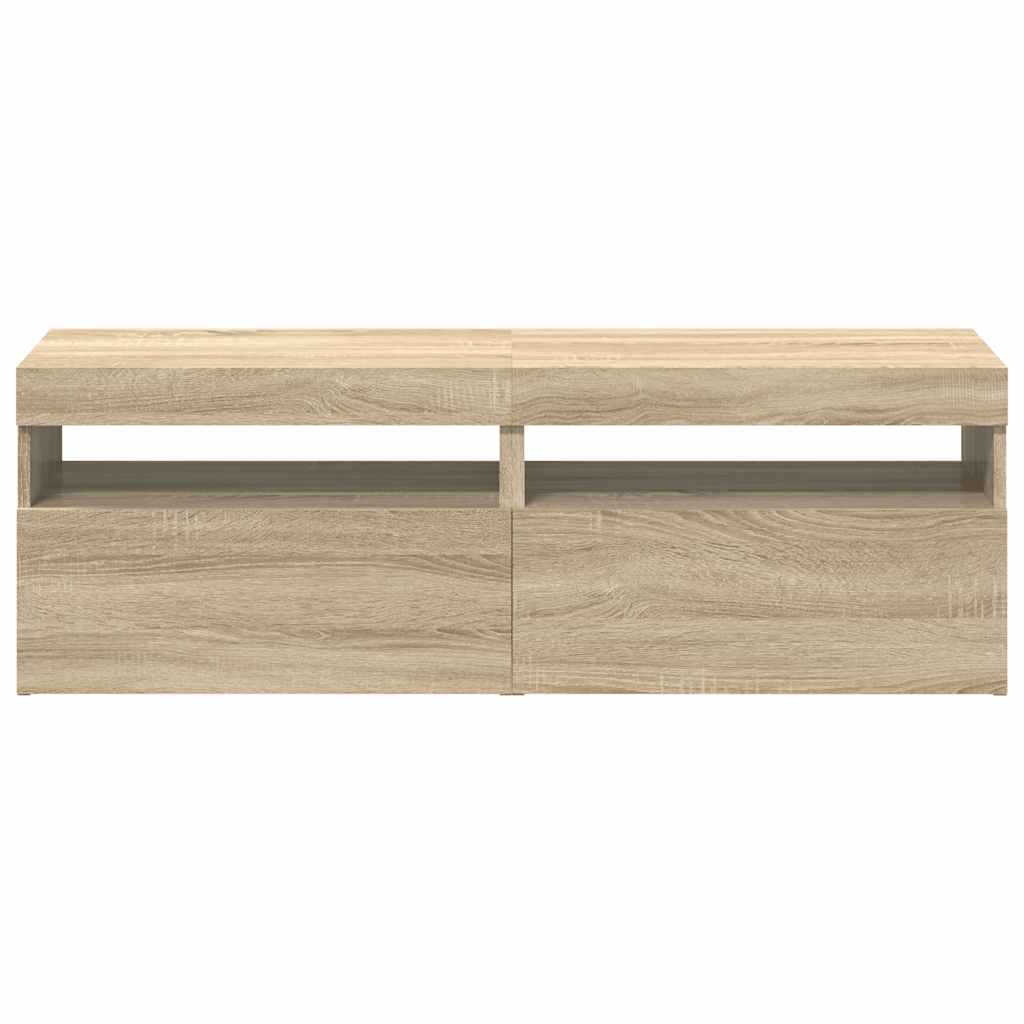 vidaXL Szafki TV z oświetleniem LED, 2 szt., dąb sonoma, 60x35x40 cm