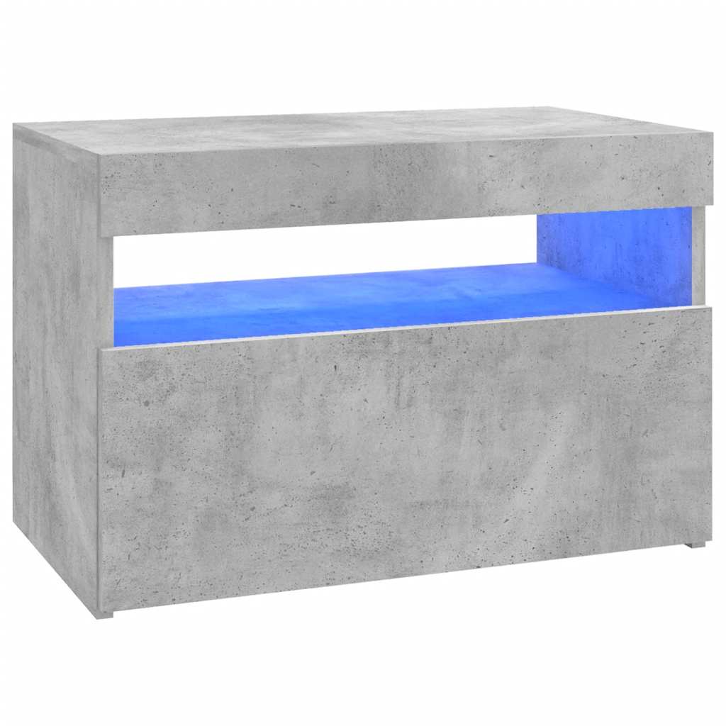 vidaXL Szafka pod TV z oświetleniem LED, szarość betonu, 60x35x40 cm