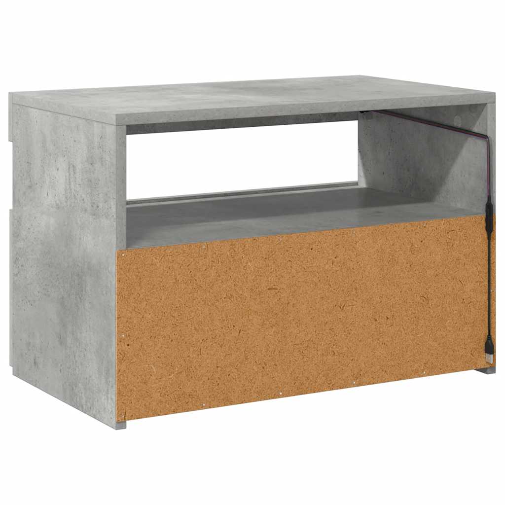 vidaXL Szafka pod TV z oświetleniem LED, szarość betonu, 60x35x40 cm
