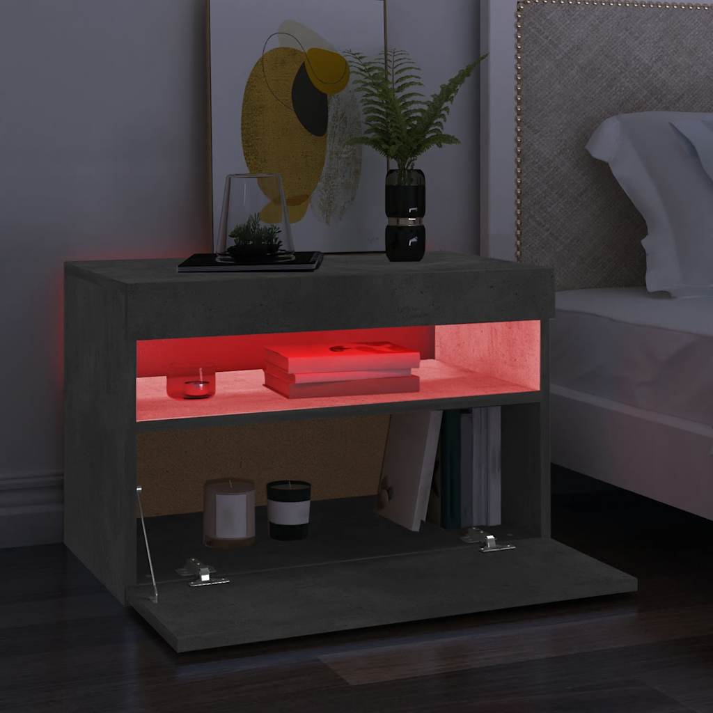 vidaXL Szafka pod TV z oświetleniem LED, szarość betonu, 60x35x40 cm