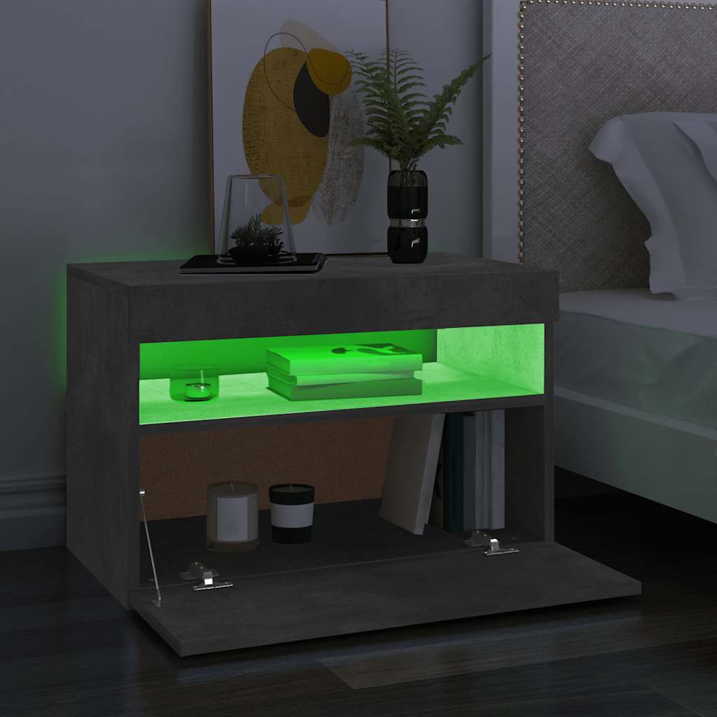 vidaXL Szafka pod TV z oświetleniem LED, szarość betonu, 60x35x40 cm