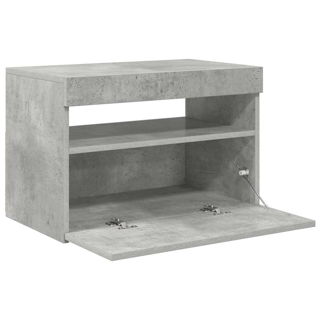 vidaXL Szafka pod TV z oświetleniem LED, szarość betonu, 60x35x40 cm