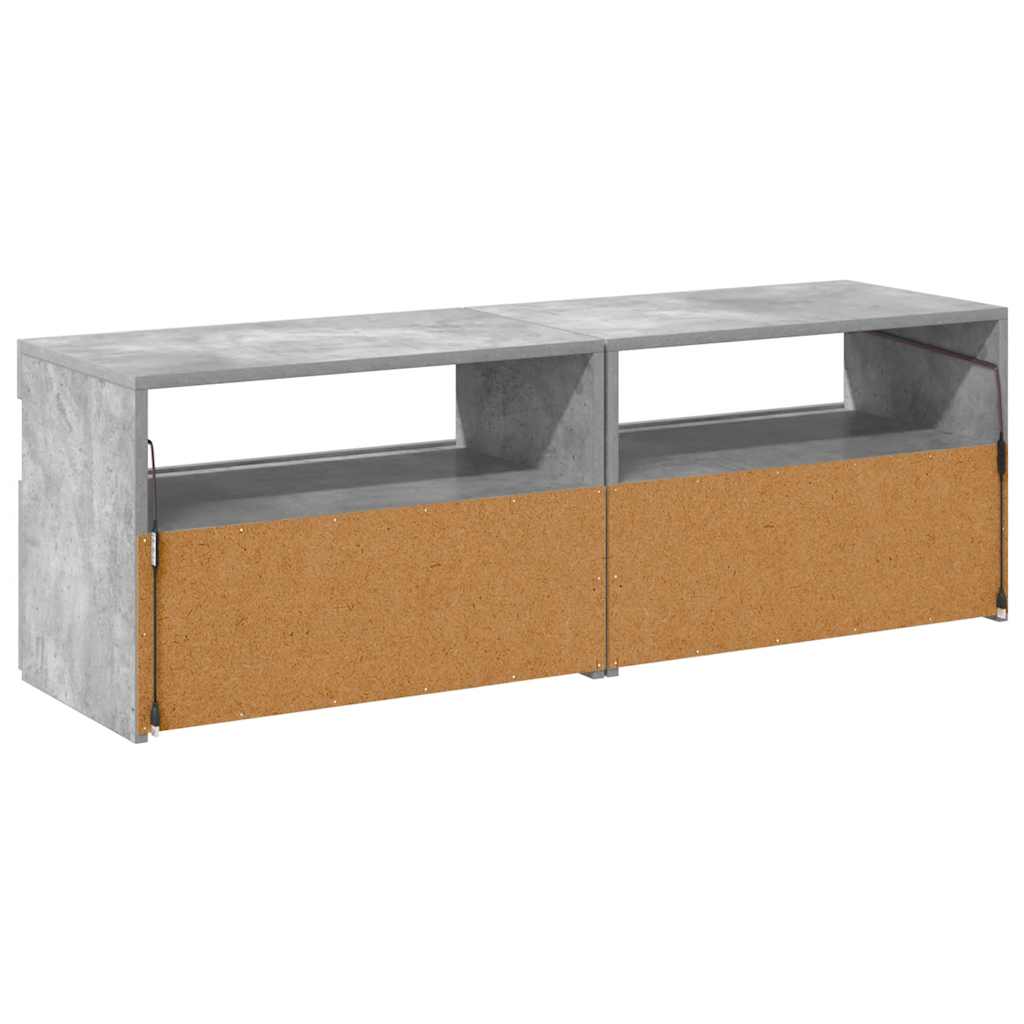 vidaXL Szafki TV z LED, 2 szt., szarość betonu, 60x35x40 cm