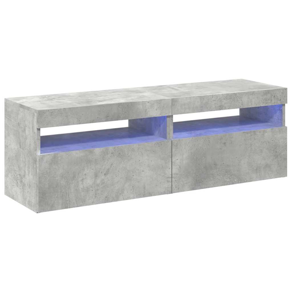 vidaXL Szafki TV z LED, 2 szt., szarość betonu, 60x35x40 cm