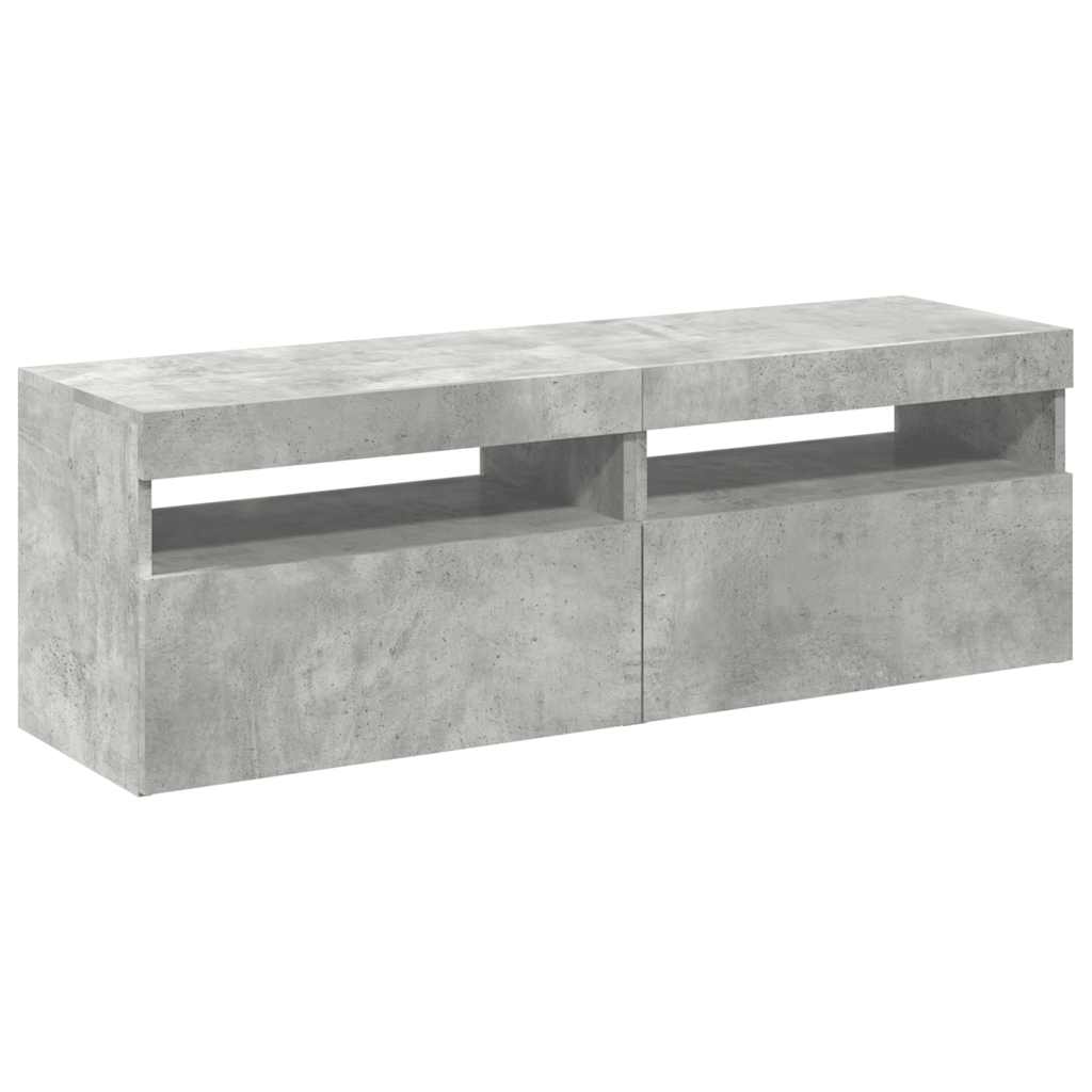 vidaXL Szafki TV z LED, 2 szt., szarość betonu, 60x35x40 cm