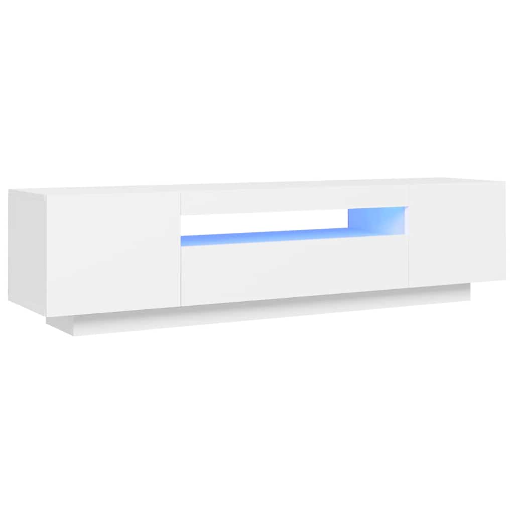 vidaXL Szafka TV z oświetleniem LED, biała, 160x35x40 cm