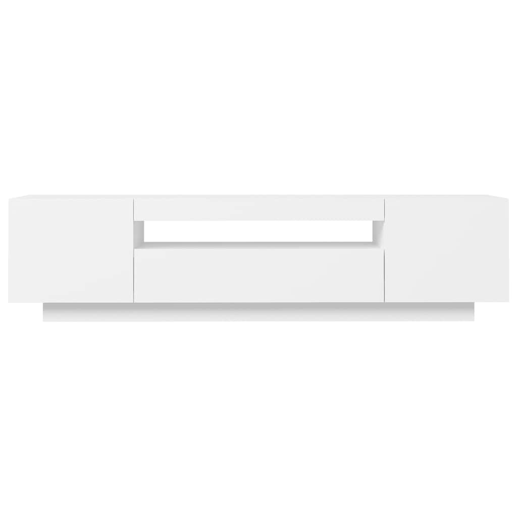 vidaXL Szafka TV z oświetleniem LED, biała, 160x35x40 cm