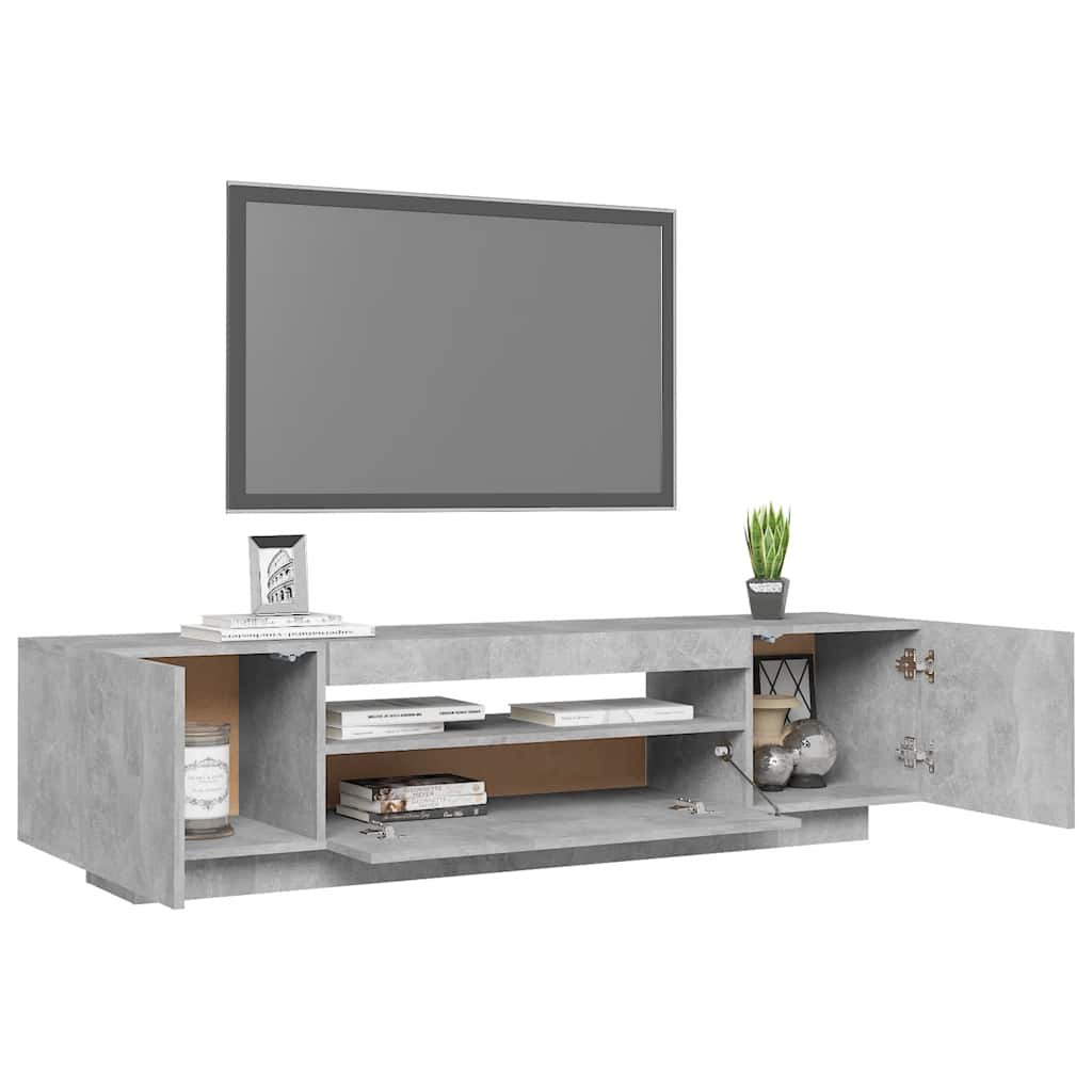vidaXL Szafka TV z oświetleniem LED, szarość betonu, 160x35x40 cm