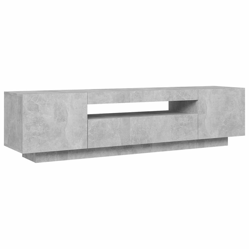 vidaXL Szafka TV z oświetleniem LED, szarość betonu, 160x35x40 cm