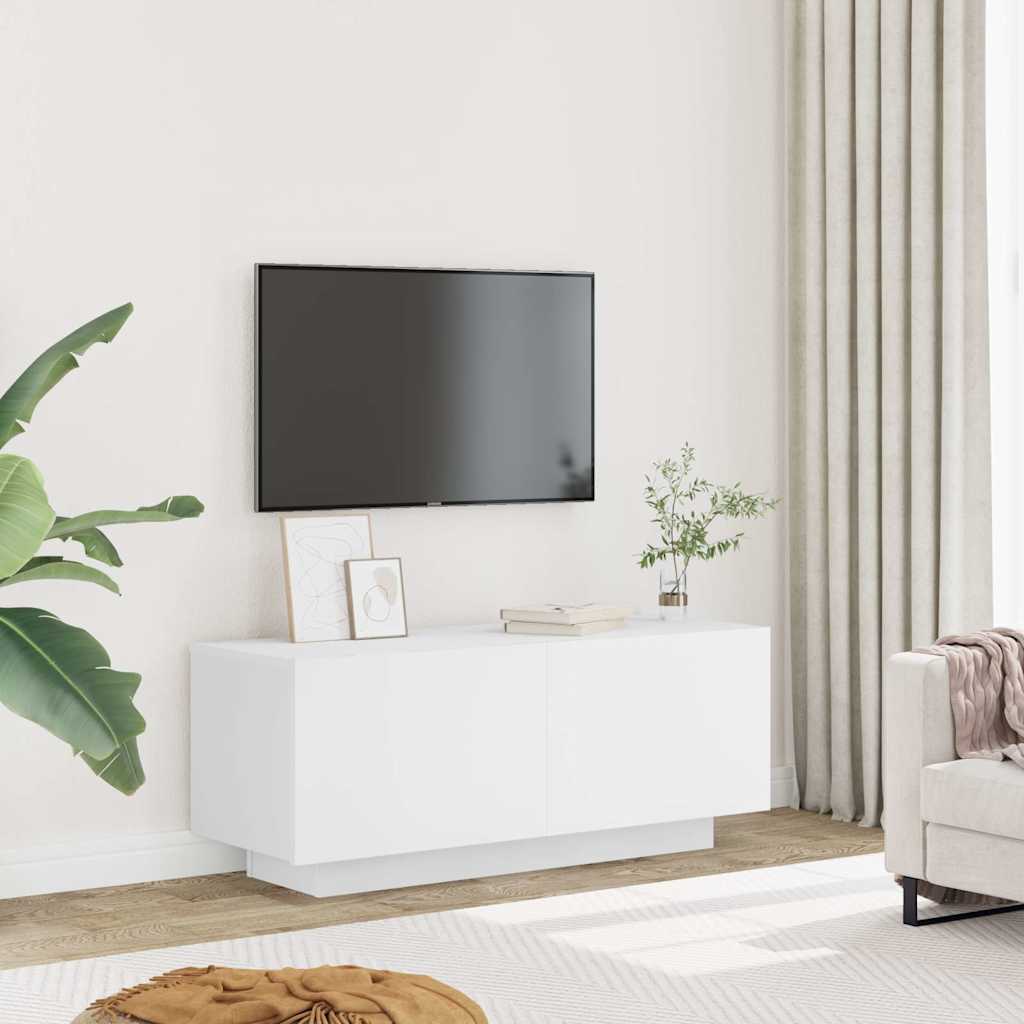 vidaXL Szafka pod TV, biała, 100x35x40 cm, materiał drewnopochodny
