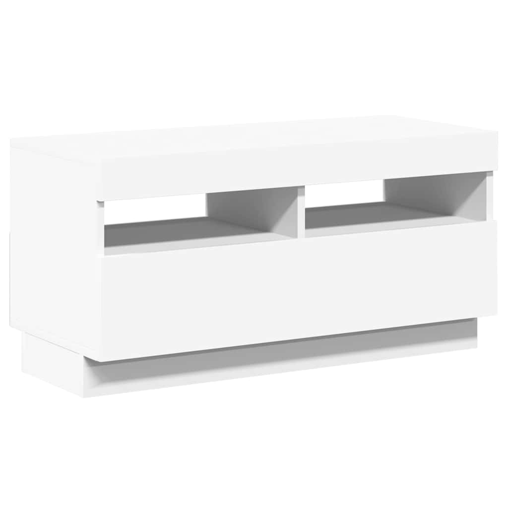 vidaXL Szafka pod TV z oświetleniem LED, biała, 80x35x40 cm