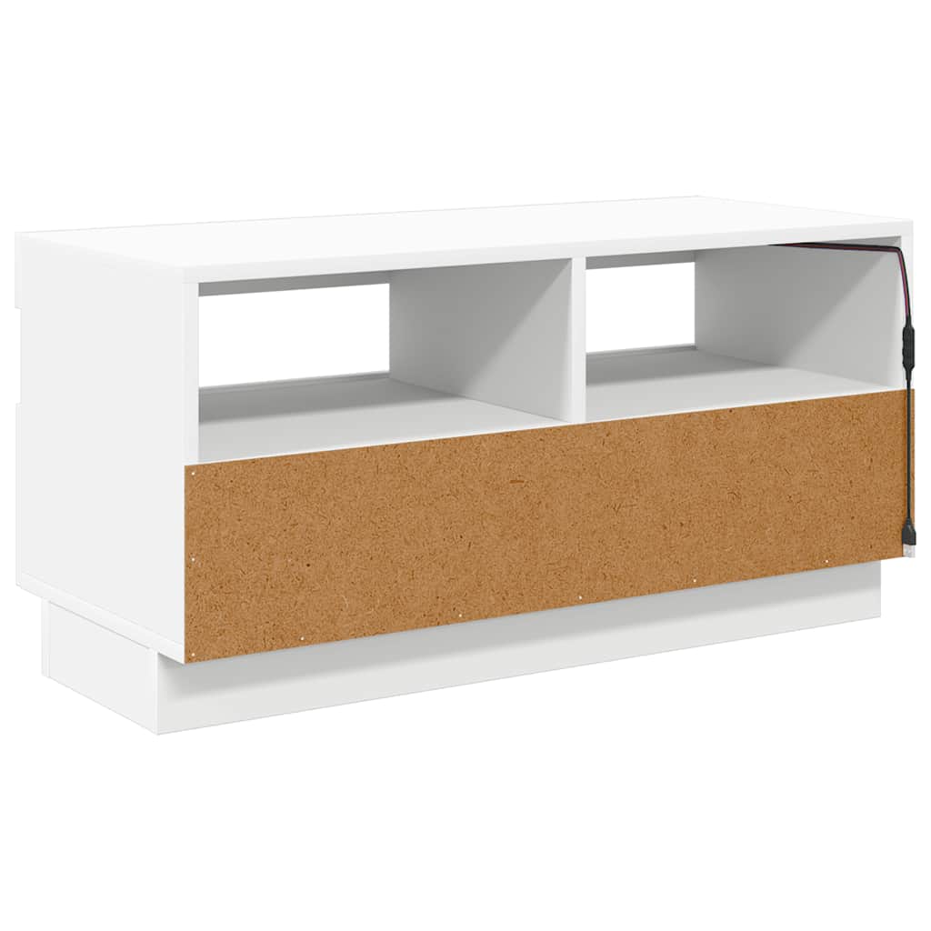 vidaXL Szafka pod TV z oświetleniem LED, biała, 80x35x40 cm