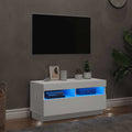 vidaXL Szafka pod TV z oświetleniem LED, biała, 80x35x40 cm