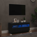 vidaXL Szafka pod TV z oświetleniem LED, czarna, 80x35x40 cm