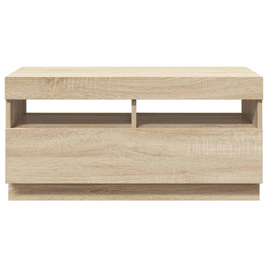 vidaXL Szafka TV z oświetleniem LED, dąb sonoma, 80x35x40 cm