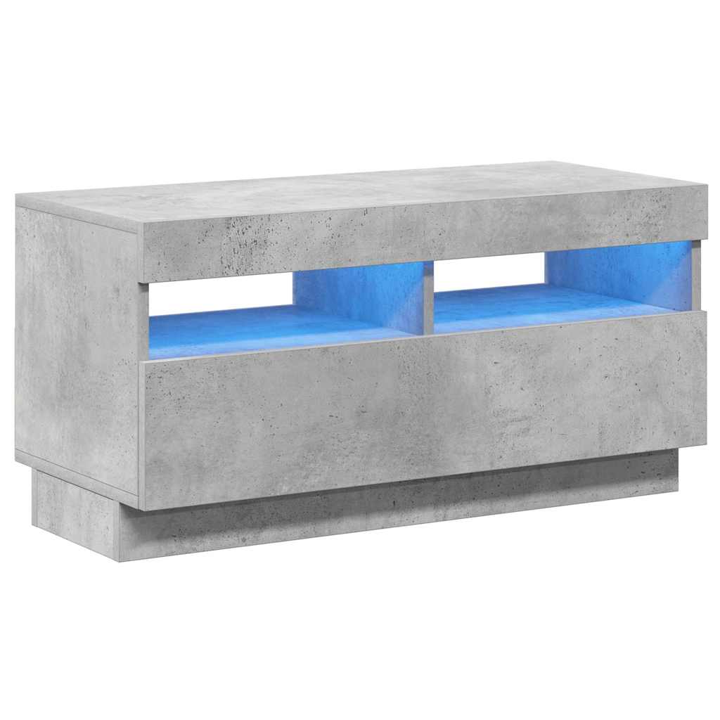 vidaXL Szafka pod TV z oświetleniem LED, szarość betonu, 80x35x40 cm