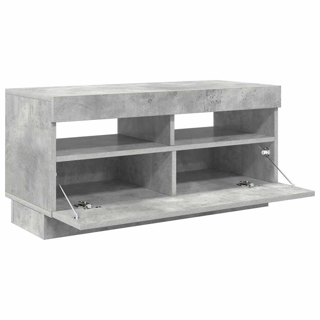 vidaXL Szafka pod TV z oświetleniem LED, szarość betonu, 80x35x40 cm
