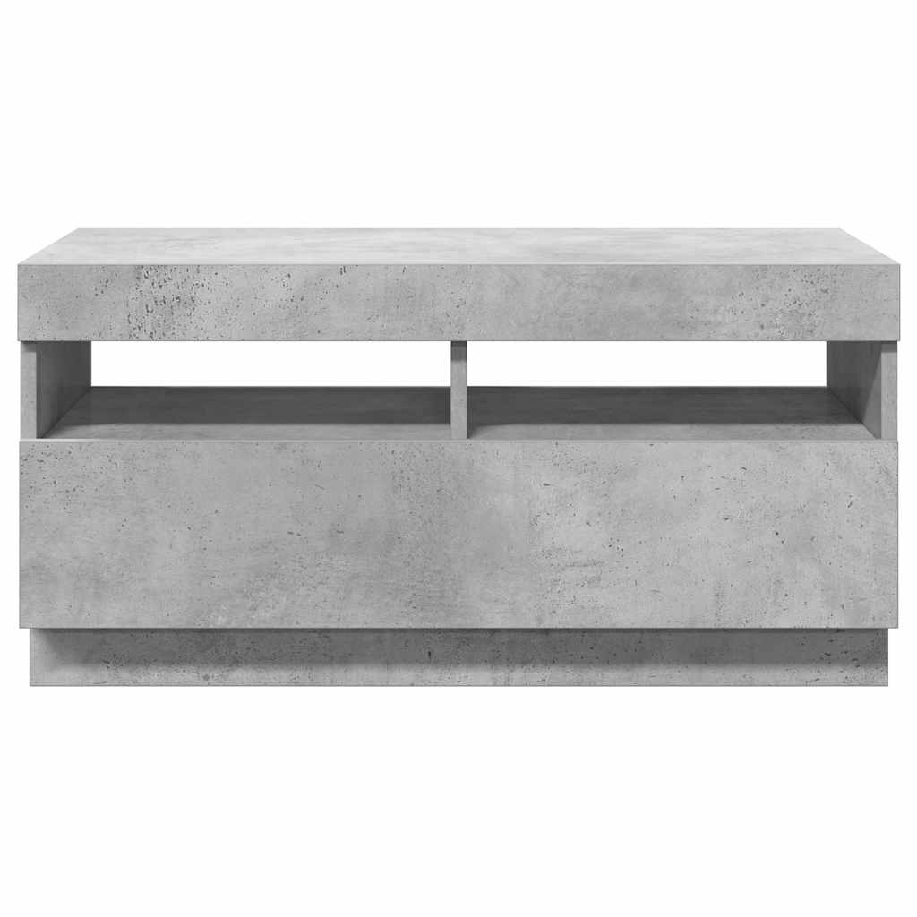vidaXL Szafka pod TV z oświetleniem LED, szarość betonu, 80x35x40 cm