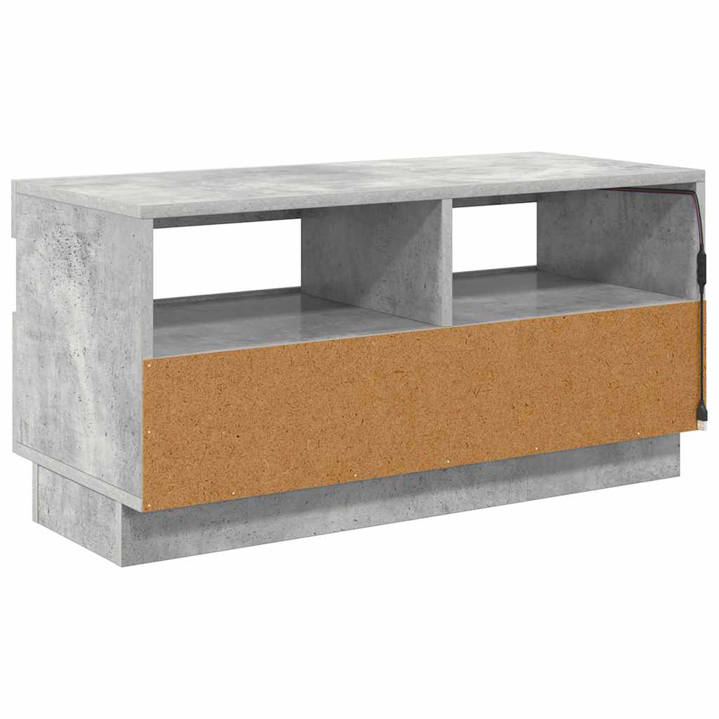 vidaXL Szafka pod TV z oświetleniem LED, szarość betonu, 80x35x40 cm