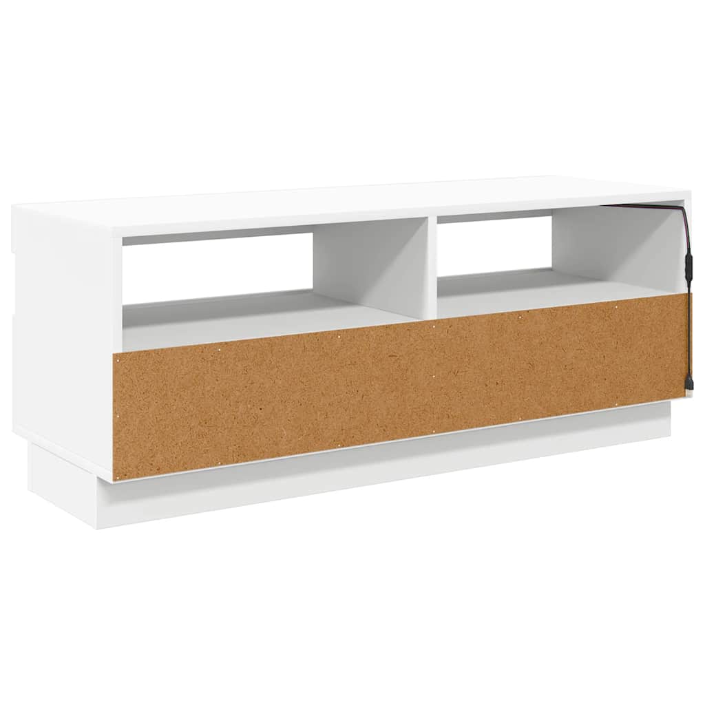 vidaXL Szafka pod TV z oświetleniem LED, biała, 100x35x40 cm
