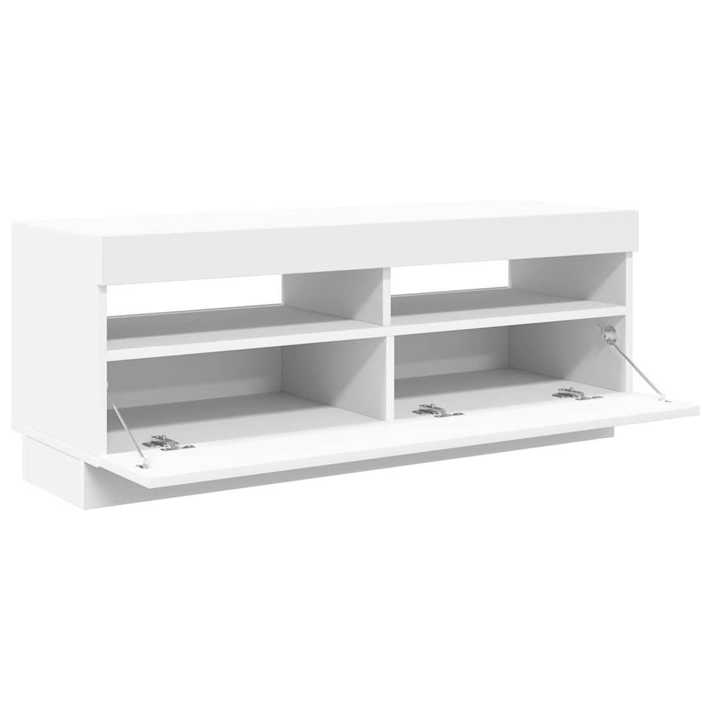 vidaXL Szafka pod TV z oświetleniem LED, biała, 100x35x40 cm