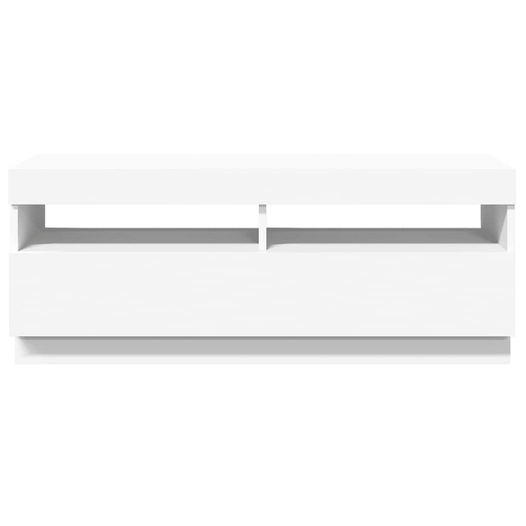 vidaXL Szafka pod TV z oświetleniem LED, biała, 100x35x40 cm