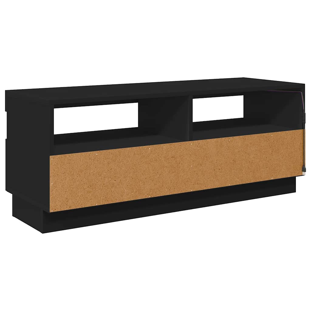 vidaXL Szafka pod TV z oświetleniem LED, czarna, 100x35x40 cm