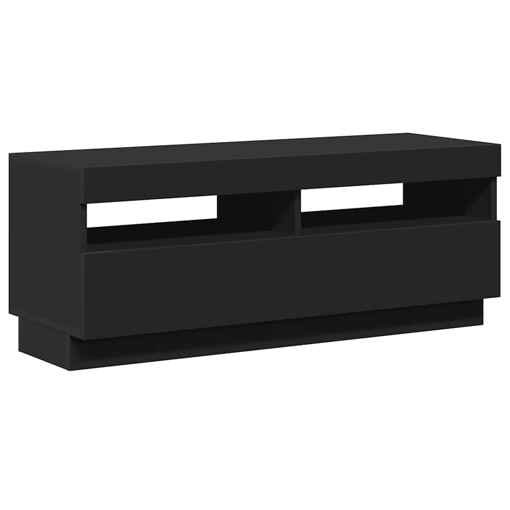vidaXL Szafka pod TV z oświetleniem LED, czarna, 100x35x40 cm