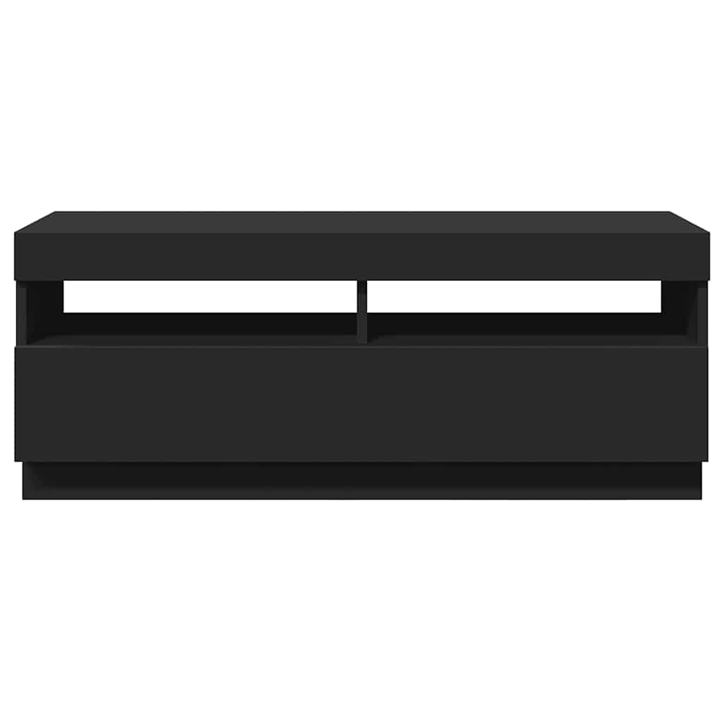 vidaXL Szafka pod TV z oświetleniem LED, czarna, 100x35x40 cm