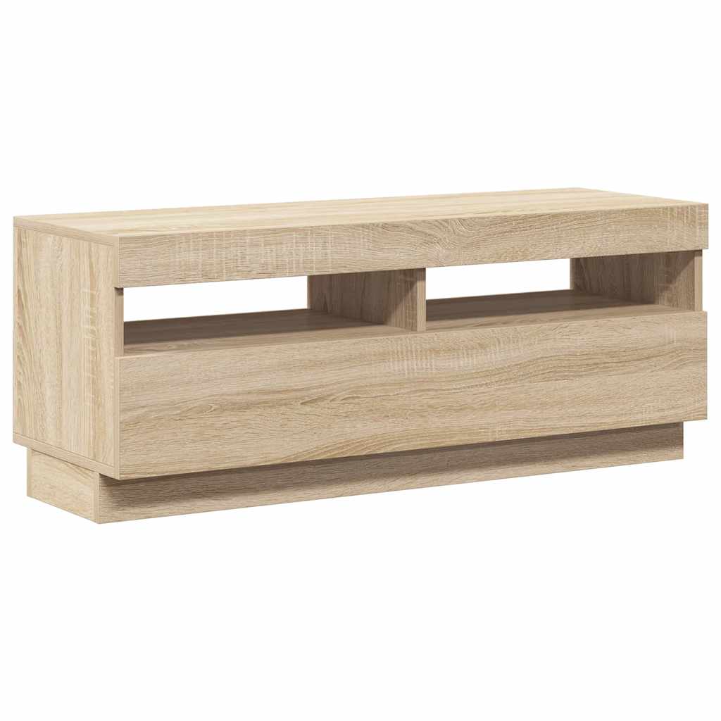 vidaXL Szafka TV z oświetleniem LED, dąb sonoma, 100x35x40 cm